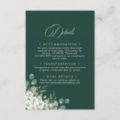 Carte D'accompagnement Moderne Emerald Greenery Détails du Mariage (Devant)