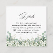 Carte D'accompagnement Moderne Emerald Greenery QR Code Détails du Mariag (Devant)