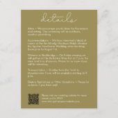 Carte D'accompagnement Moderne et élégant Détails du Mariage Olive (Devant)