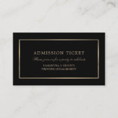 Carte D'accompagnement Moderne et élégant, noir et or, billet d'entrée (Devant)