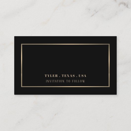 Carte D'accompagnement Moderne et élégant, noir et or, modifier la date (Dos)