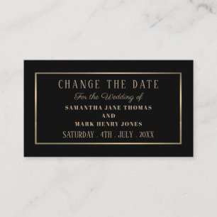 Carte D'accompagnement Moderne et élégant, noir et or, modifier la date