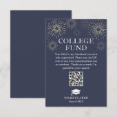 Carte D'accompagnement Moderne Fireworks College - Diplôme du Fonds (Devant / Derrière)