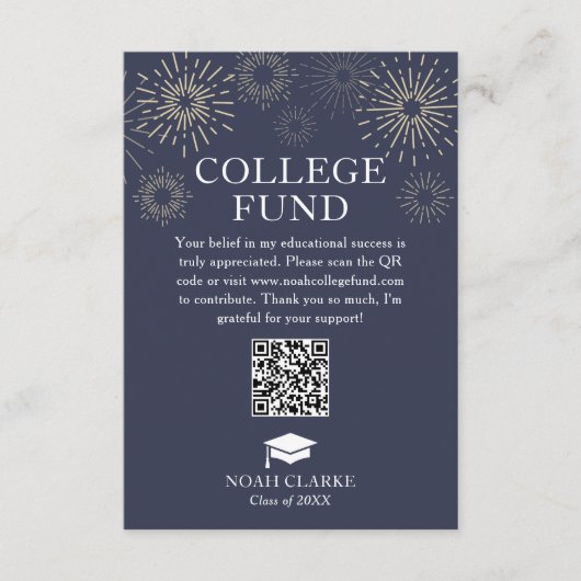 Carte D'accompagnement Moderne Fireworks College - Diplôme du Fonds (Devant)