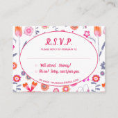 Carte D'accompagnement Moderne Floral Boho Mariage R.S.V.P. (Devant)