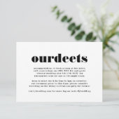 Carte D'accompagnement Moderne Gras Noir Blanc Extra Info Nos Détails (Debout devant)