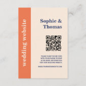 Carte D'accompagnement Moderne Gras Typographie Site Mariage Apricot (Devant)