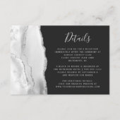 Carte D'accompagnement Moderne Gris Argent Agate Ardoise Détails Mariage (Devant)