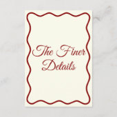 Carte D'accompagnement Moderne Ivory Bold Funky Retro Chic Mariage Détail (Dos)