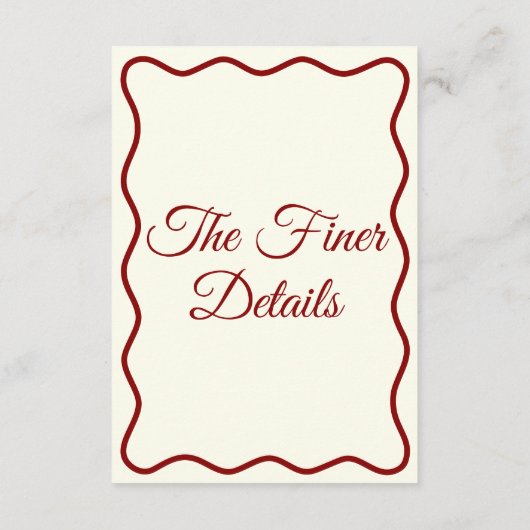 Carte D'accompagnement Moderne Ivory Bold Funky Retro Chic Mariage Détail (Dos)