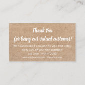 Carte D'accompagnement moderne merci petite entreprise kraft tendance chi (Dos)