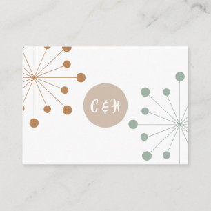 Carte D'accompagnement Moderne milieu du siècle atomique Starburst Mariag