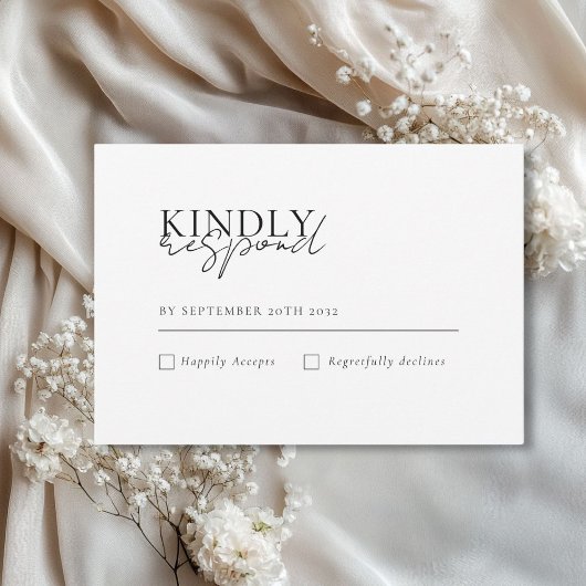 Carte D'accompagnement Moderne, minimal, blanc, QR Code Mariage RSVP