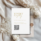 Carte D'accompagnement Moderne, minimal, blanc, QR Code Mariage RSVP