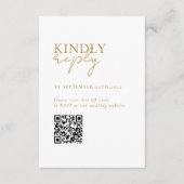 Carte D'accompagnement Moderne, minimal, blanc, QR Code Mariage RSVP (Devant)