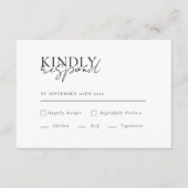 Carte D'accompagnement Moderne, minimal, blanc, QR Code Mariage RSVP (Devant)