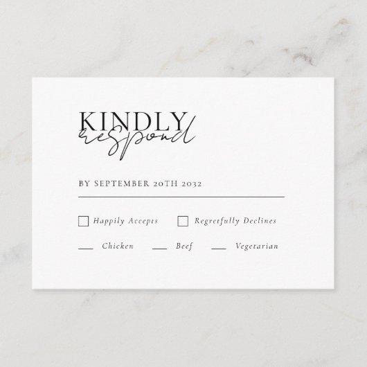 Carte D'accompagnement Moderne, minimal, blanc, QR Code Mariage RSVP (Devant)