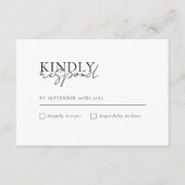 Carte D'accompagnement Moderne, minimal, blanc, QR Code Mariage RSVP (Devant)