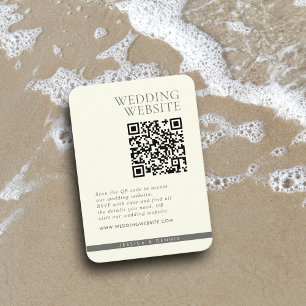 Carte D'accompagnement Moderne minimal élégant Mariage de code QR ivoire