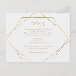 Carte D'accompagnement Moderne, minimal, pur, blanc, or