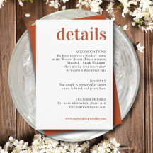 Moderne minimaliste en terre cuite Rust Mariage DÉ