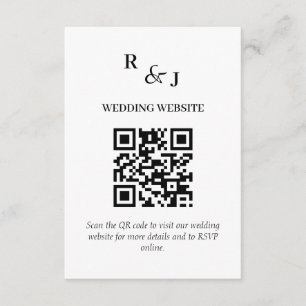 Carte D'accompagnement Moderne minimaliste Mariage de code QR