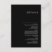 Carte D'accompagnement Moderne minimaliste Mariage noir traditionnel (Devant)