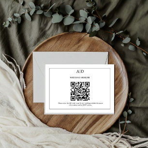 Carte D'accompagnement Moderne minimaliste Mariage Qr Code Mariage