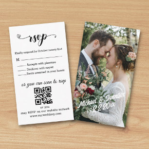 Carte D'accompagnement moderne minimaliste photo rsvp mariage chic