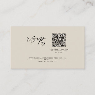 Carte D'accompagnement Moderne minimaliste Script Mariage site Web QR Cod