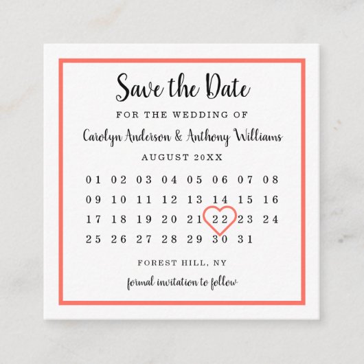 Carte D'accompagnement Moderne N'Importe Quelle Couleur Calendrier Photo (Devant)