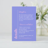 Carte D'accompagnement Moderne Pastel Lilac Bleu rose Mariage Info (Debout devant)