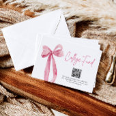 Carte D'accompagnement Moderne Pink Bow QR Code College Fund Graduation