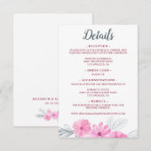 Carte D'accompagnement Moderne rose gris aquarelle fleurs printemps maria (Devant / Derrière)