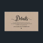 Carte D'accompagnement Moderne Rustic Farm Kraft, détails Mariages<br><div class="desc">Voici le kraft rustique moderne,  la police noire,  nos détails Mariages,  le site Web,  RSVP et la carte de boîtier Hashtag. Vous pouvez modifier les couleurs de police et ajouter vos détails mariages dans la police / lettrage correspondante. #TeeshaDerrick</div>