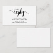 Carte D'accompagnement Moderne Rustique, Écriture Noire, Répondre RSVP (Devant / Derrière)