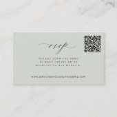 Carte D'accompagnement Moderne sauge vert QR code mariage RSVP mini (Devant)