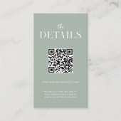 Carte D'accompagnement Moderne Simple Chic Sage Mariage Vert (Devant)