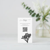 Carte D'accompagnement Moderne simple élégant B&W Joshua Tree QR Code (Debout devant)