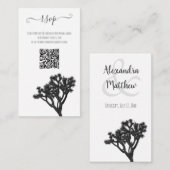 Carte D'accompagnement Moderne simple élégant B&W Joshua Tree QR Code (Devant / Derrière)