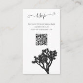 Carte D'accompagnement Moderne simple élégant B&W Joshua Tree QR Code (Devant)