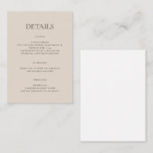 Carte D'accompagnement Moderne simple Monogramme Sand Mix & Match Mariage (Devant / Derrière)