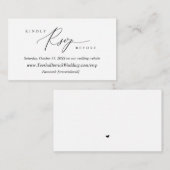 Carte D'accompagnement Moderne Simple Noir Calligraphie, en ligne RSVP (Devant / Derrière)