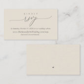 Carte D'accompagnement Moderne Simple Noir Calligraphie, en ligne RSVP (Devant / Derrière)