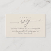 Carte D'accompagnement Moderne Simple Noir Calligraphie, en ligne RSVP (Devant)