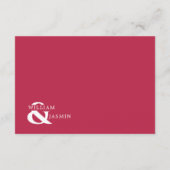 Carte D'accompagnement Moderne Simple Viva Magenta Mariage blanc Détails (Dos)