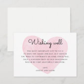 Carte D'accompagnement Moderne souhaitant bien. Coeur rose. Insertions de (Devant / Derrière)