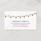 Carte D'accompagnement Moderne String Lights, Red & Gold Mariage Website (Devant)