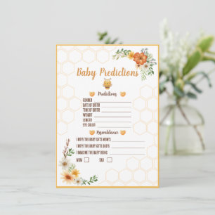 Carte D'accompagnement Mommy to Bee Baby shower Predictions jeu