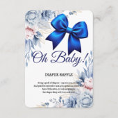 Carte D'accompagnement Mon bébé ! Élégant Baby shower Floral Blue Bow (Devant)